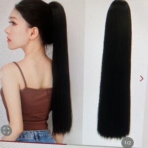Long black ponytail extension natural quality Remmi hair